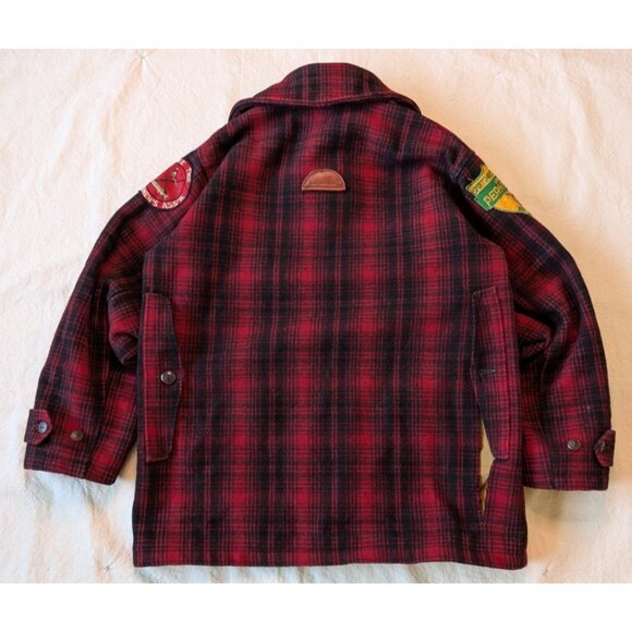 Woolrich Vintage 60s Heavy Wool Hunting Mackinaw Buffalo Check Jacket Patches 42 - Picture 4 of 16